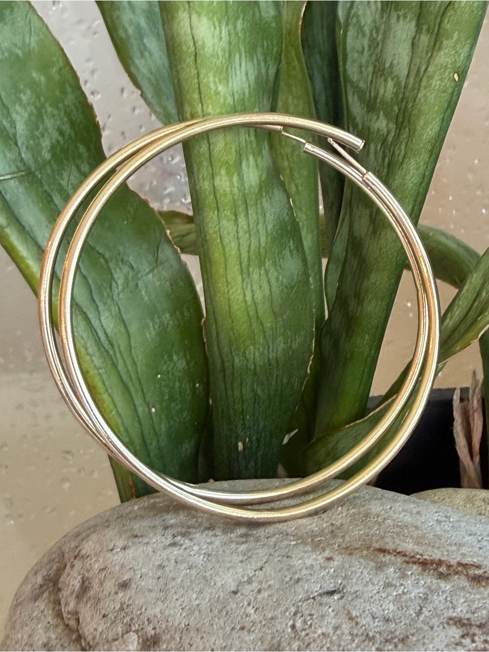 14 karat gold, oversized hoop earrings